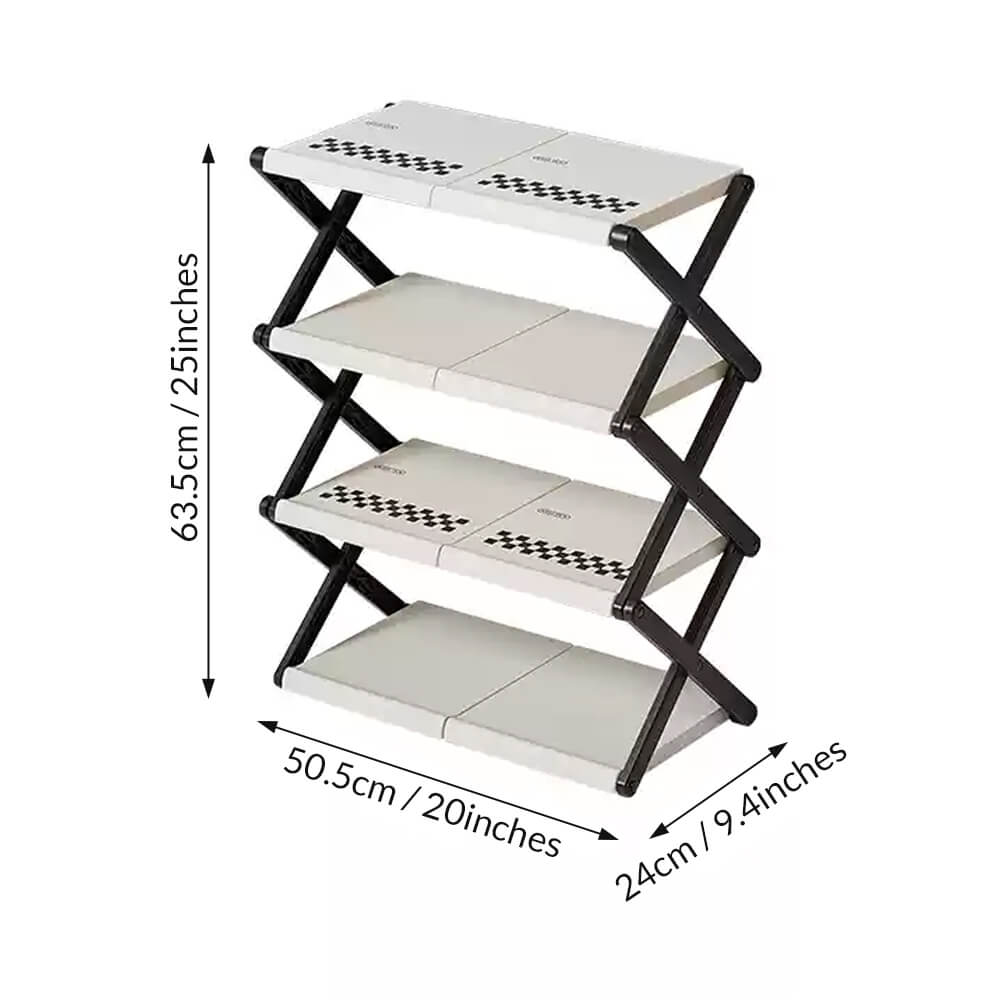 Cream Checkerboard Shoe Rack