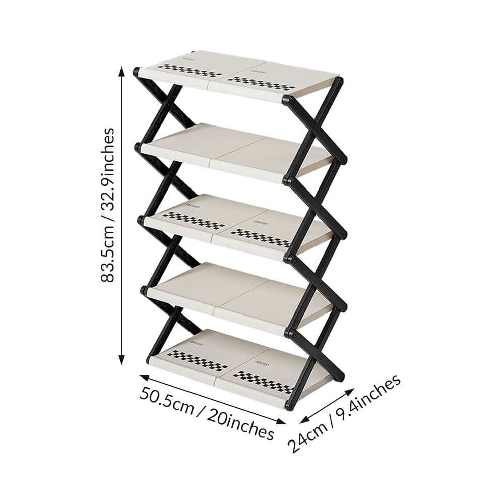 Cream Checkerboard Shoe Rack