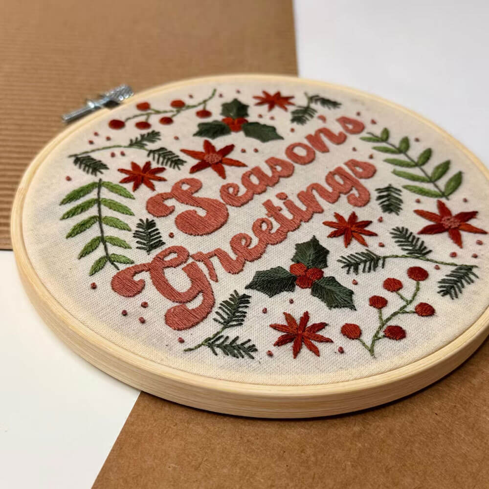 DIY Christmas Greetings Embroidery Kit