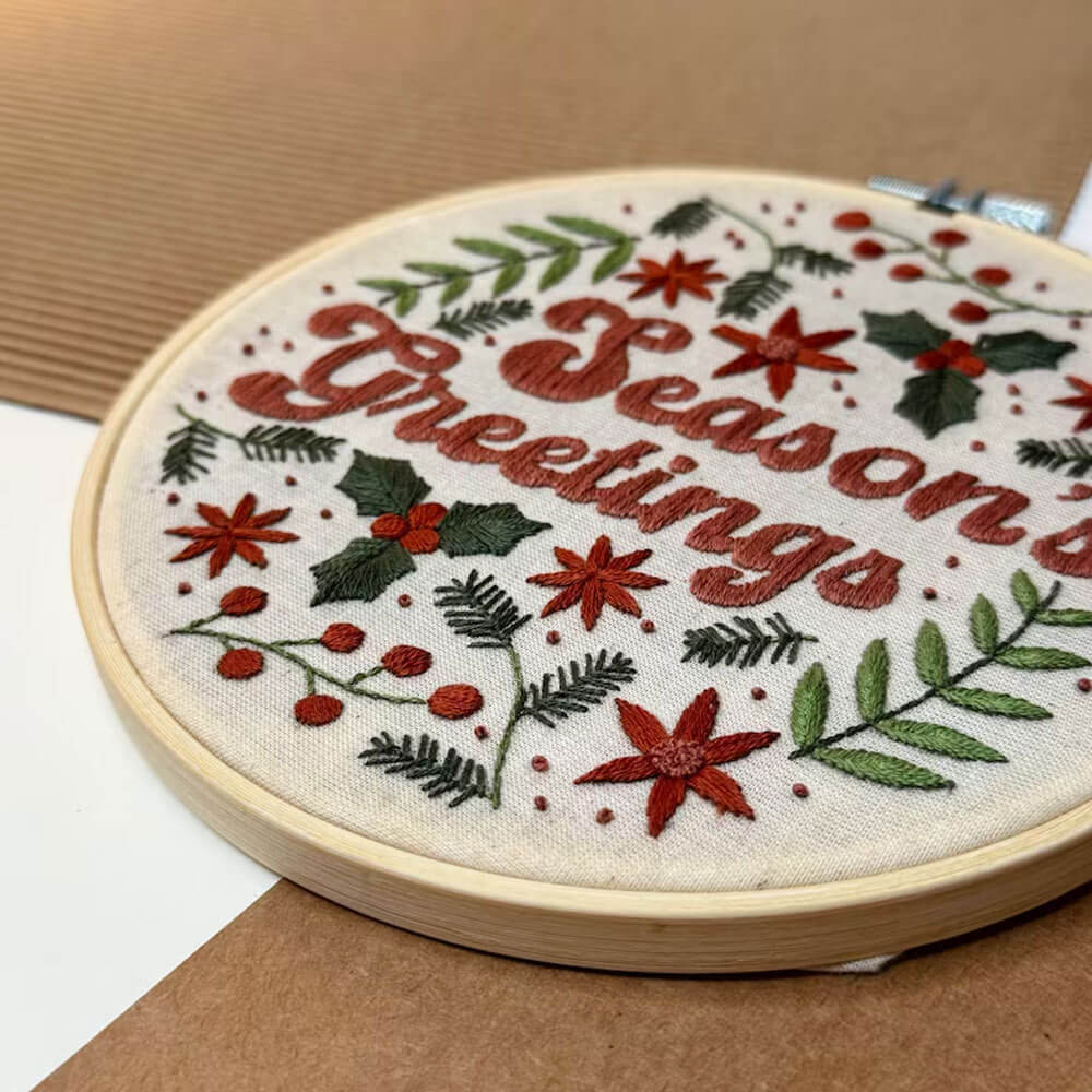 DIY Christmas Greetings Embroidery Kit