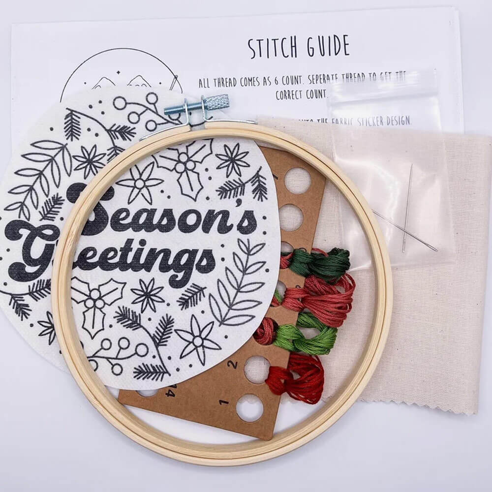 DIY Christmas Greetings Embroidery Kit