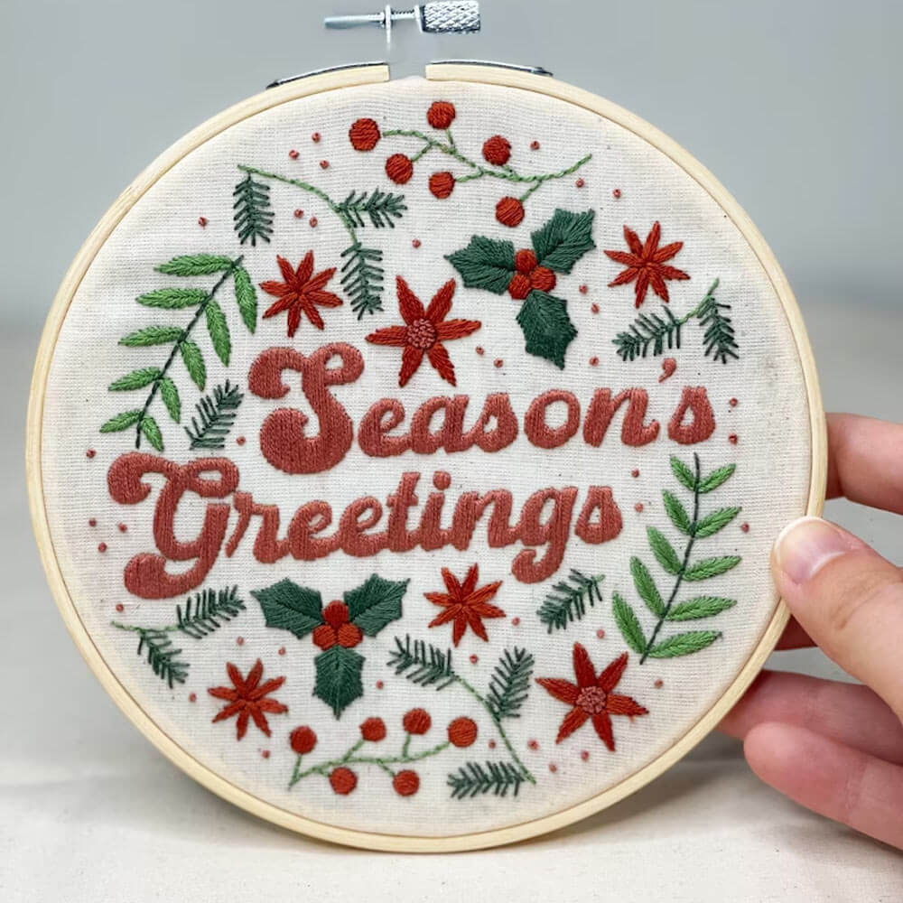 DIY Christmas Greetings Embroidery Kit