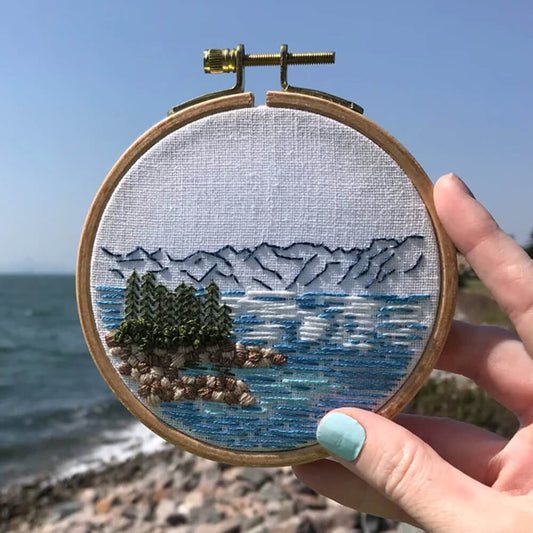 Lake Tahoe Landscape Beginner Embroidery Kit