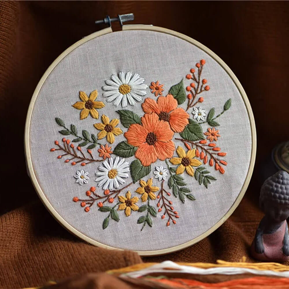 DIY Floral Pattern Embroidery Kit