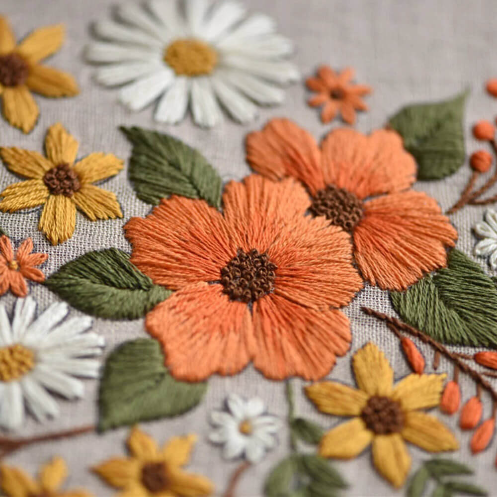 DIY Floral Pattern Embroidery Kit