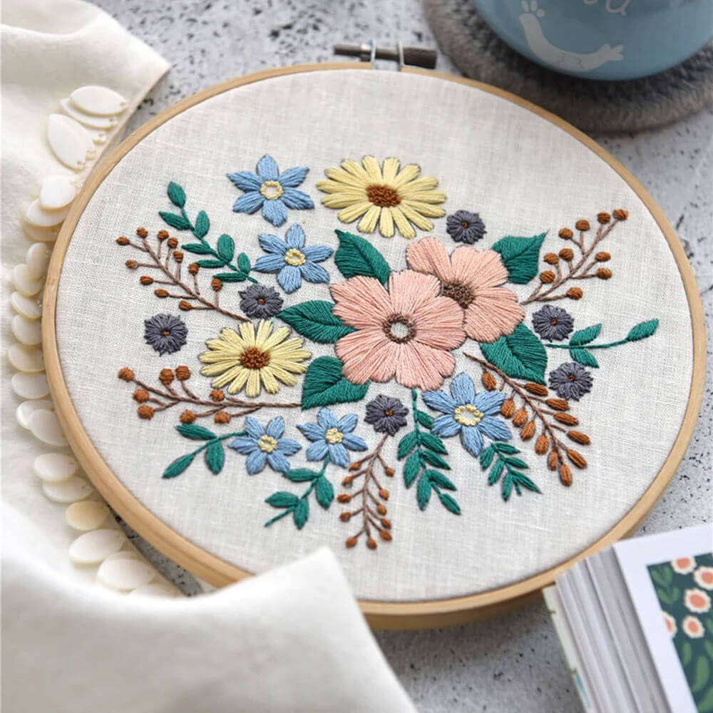 DIY Floral Pattern Embroidery Kit