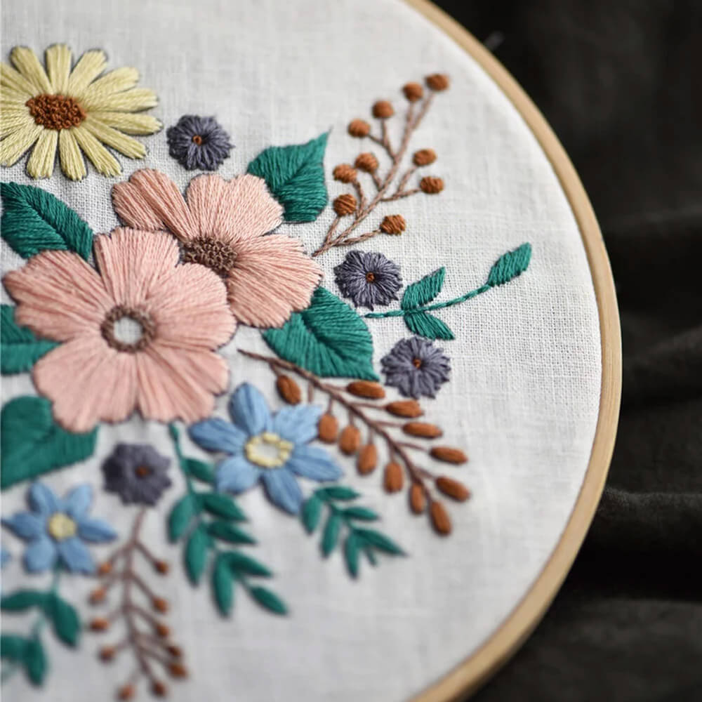 DIY Floral Pattern Embroidery Kit