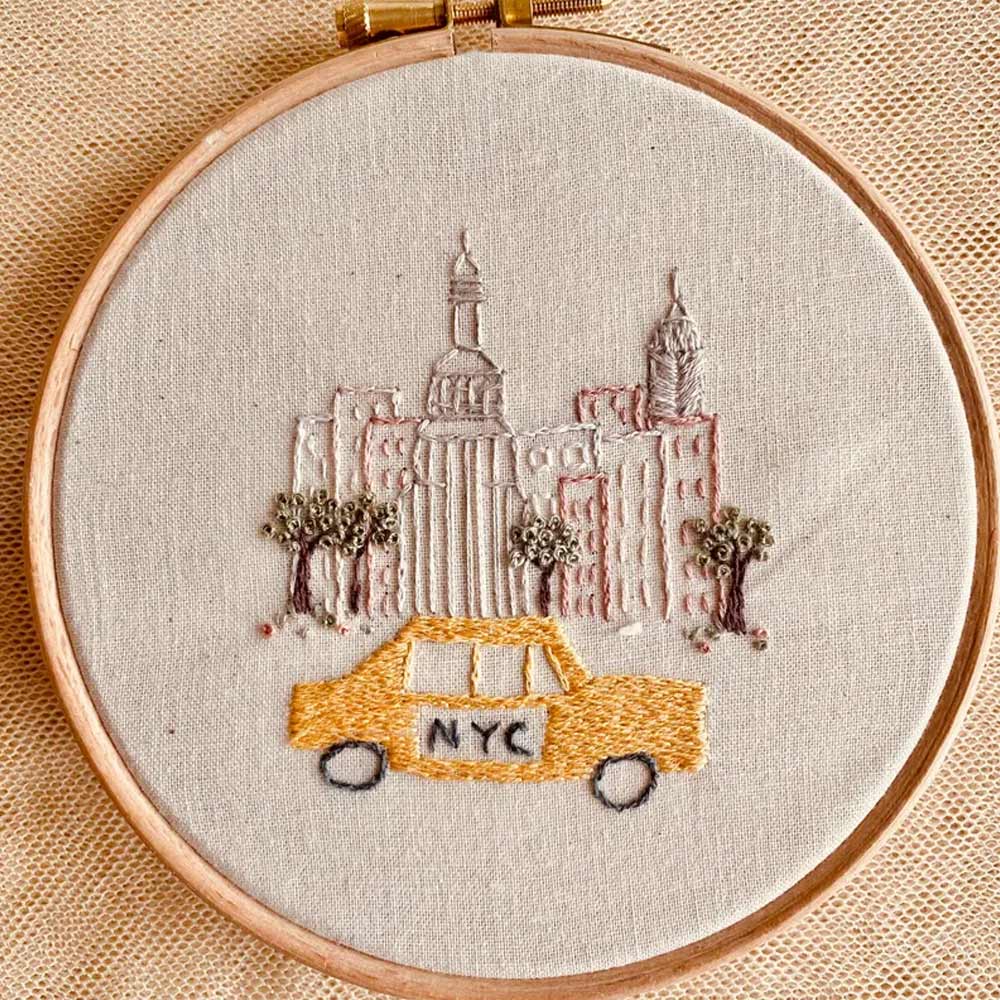 New York City Embroidery Kit Set