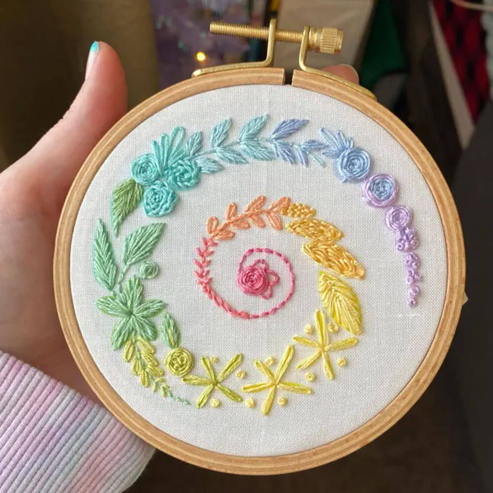 Rainbow Spiral Needlework Pattern